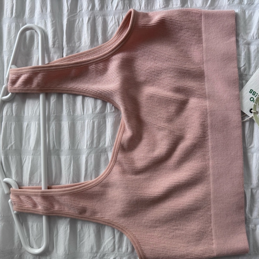 BAMBOO Pink Sleeveless Fitted Crop Tank Top